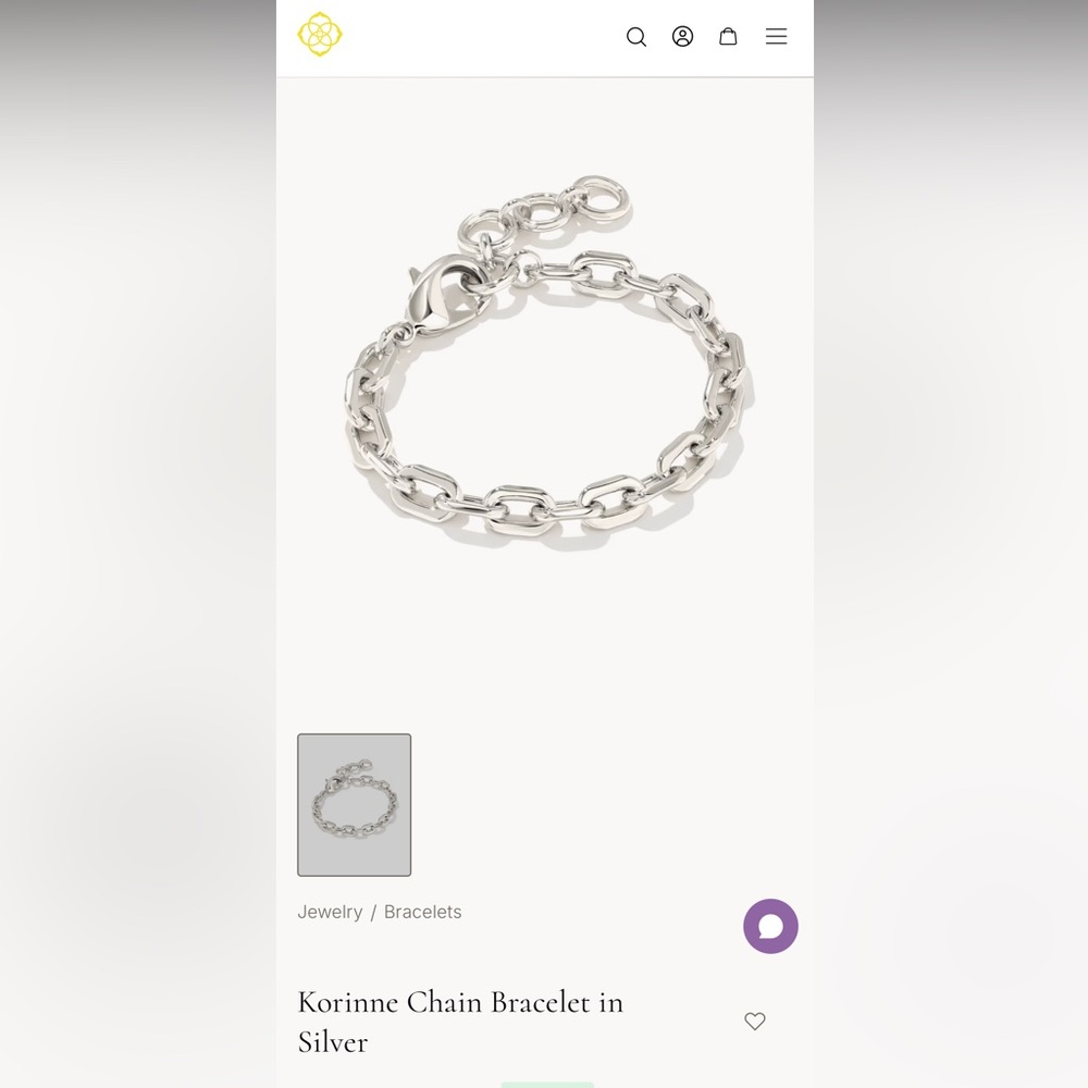 Korinne Chain‎ Bracelet in Silver - Kendra Scott